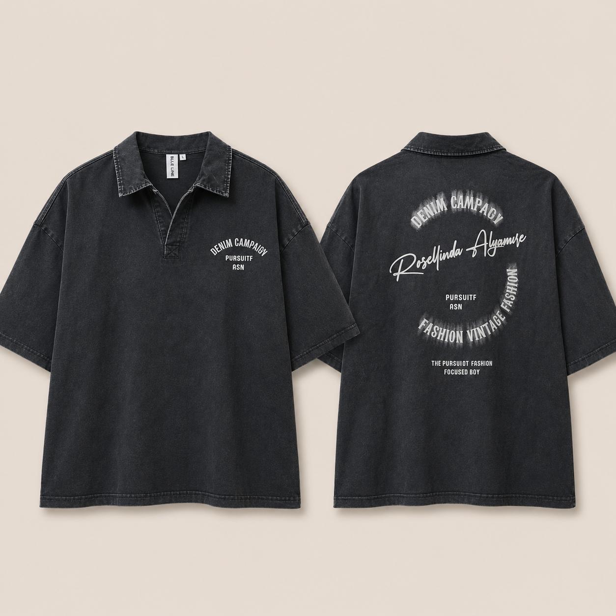 Washed Polo T shirt