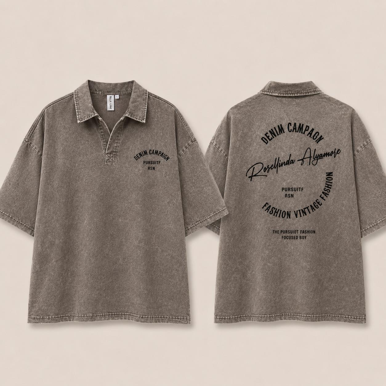 Washed Polo T shirt