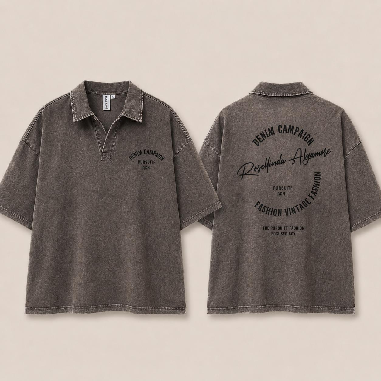 Washed Polo T shirt
