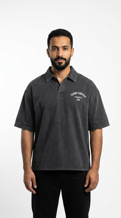 Washed Polo T shirt
