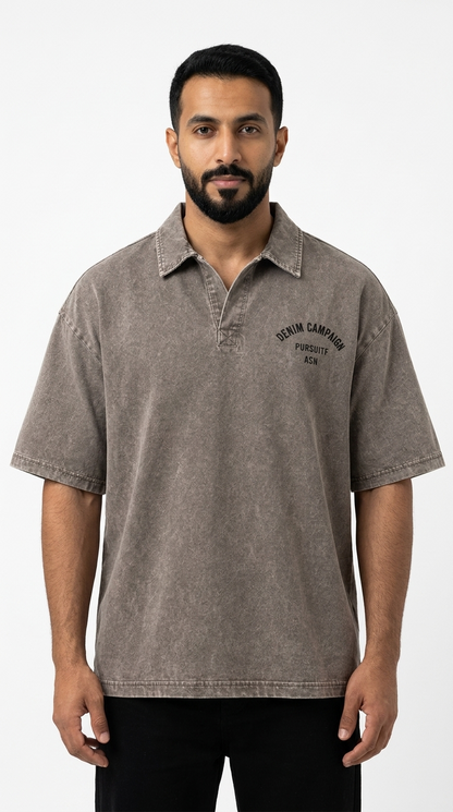 Washed Polo T shirt