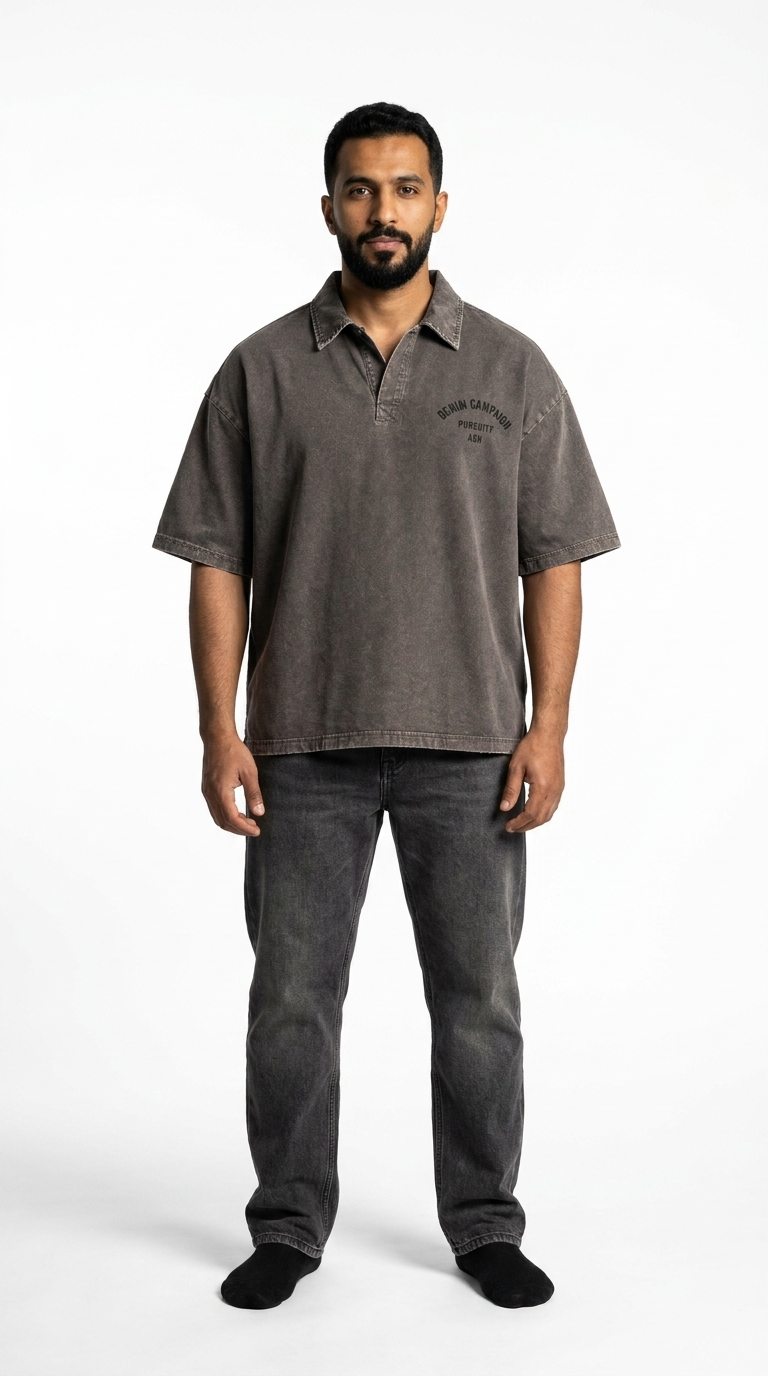 Washed Polo T shirt