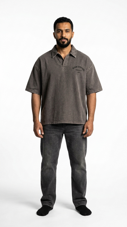 Washed Polo T shirt